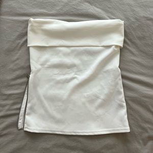 White Zara Zip Tube Top